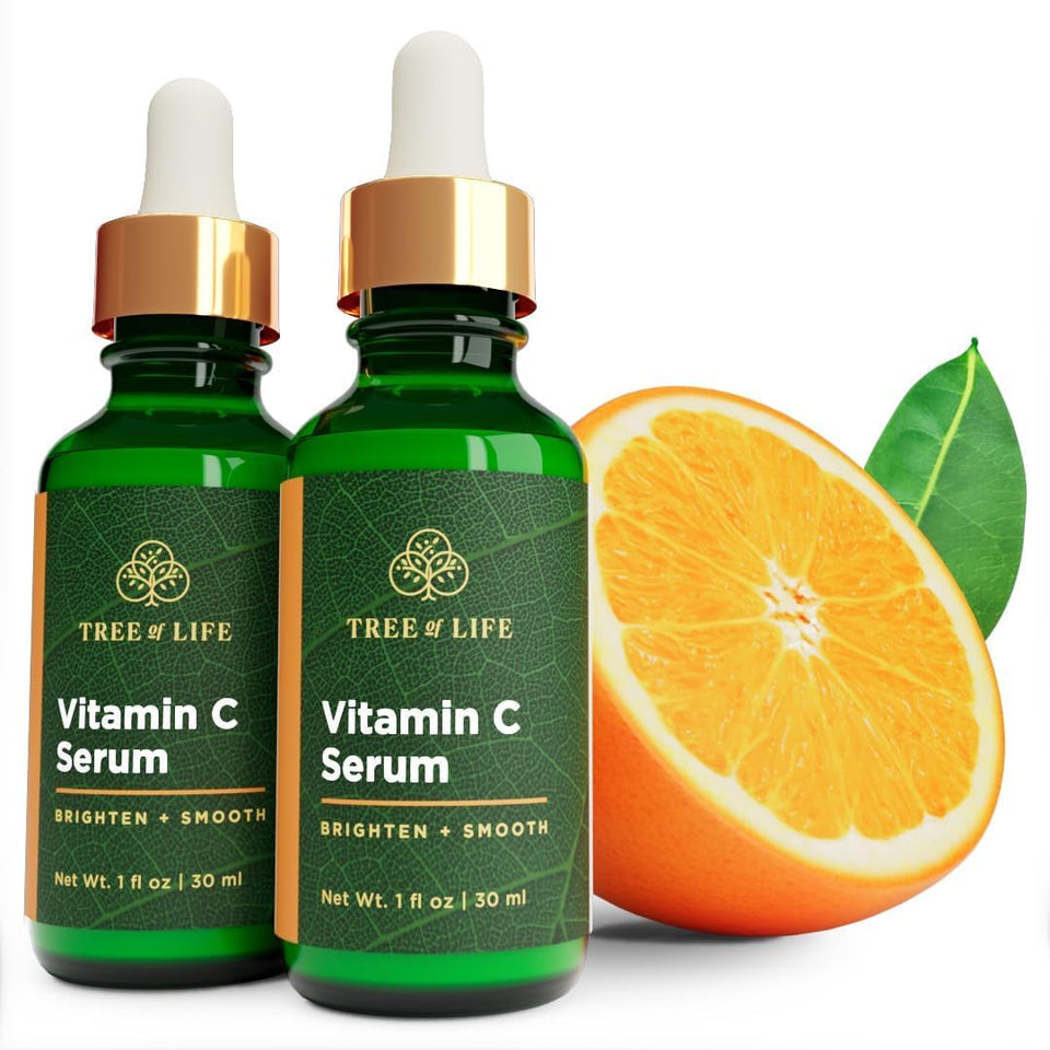 Tree of Life front packaging showing two serum bottles and product benefits