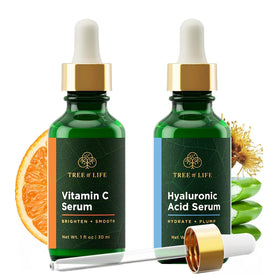 Tree of Life front packaging showing both serum bottles and benefits