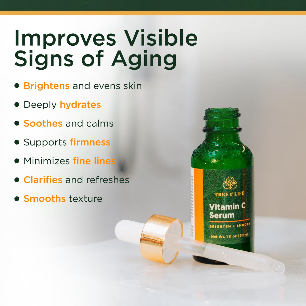 Tree of Life Hyaluronic Acid gel drop highlighting hydration boost