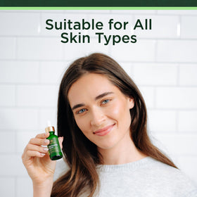 Tree of Life serum applied to skin illustrating quick absorption and glow