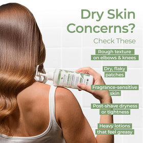 Tree To Tub pump dispensing lotion illustrating easy non-greasy application