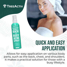 TreeActiv close-up label displaying 2% salicylic acid and ingredients list benefit