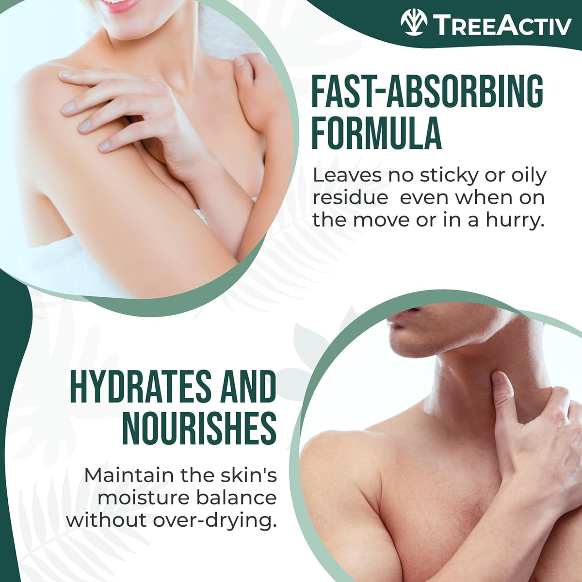 TreeActiv bottle next to measuring cup for 4 fl oz scale, travel-ready benefit