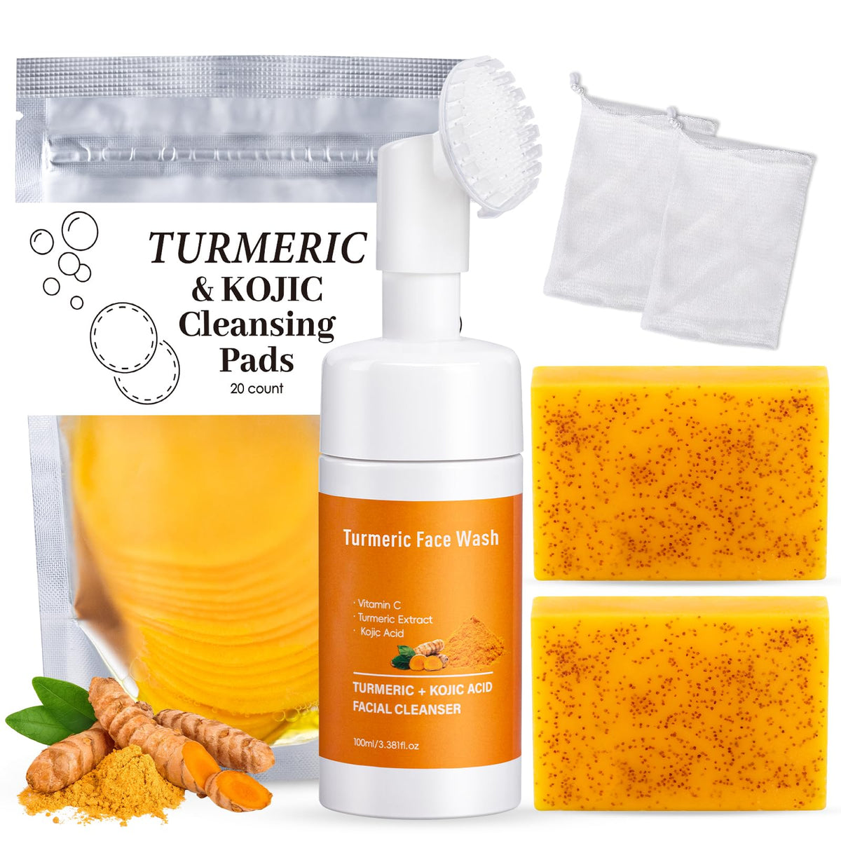 Treeroot front packaging showing full 4-piece turmeric cleansing kit benefits