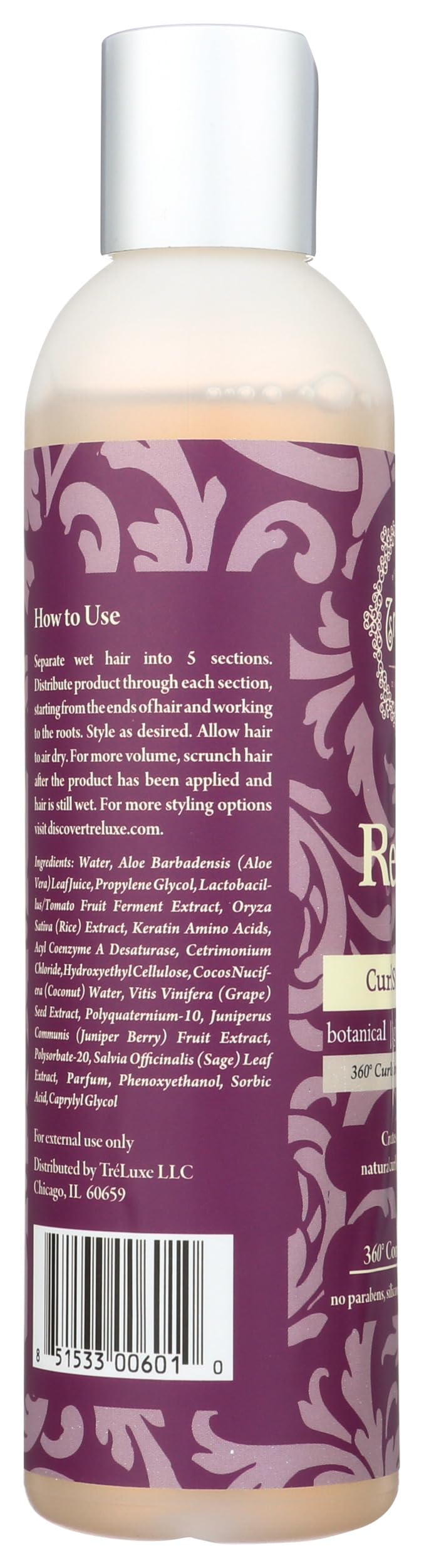 Treluxe being applied to damp curls demonstrating improved slip and detangling