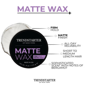 TRENDSTARTER matte wax on hands ready to apply for easy styling