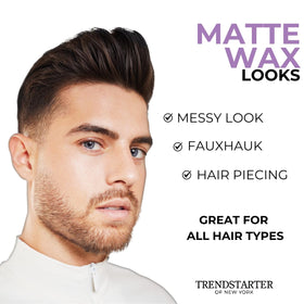 TRENDSTARTER matte wax in barbershop lifestyle delivering reliable hold