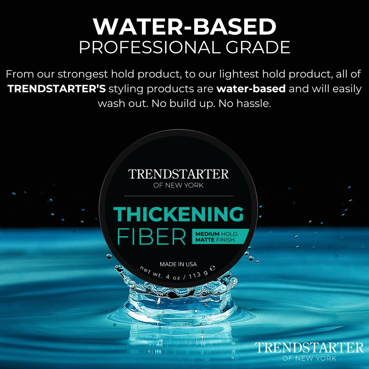 TRENDSTARTER lifestyle model with matte textured hairstyle showing all-day natural hold benefit