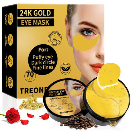 Treondexir front packaging showing 70 eye masks and clear benefits