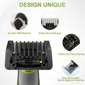 TRESBOUTIQUE guide comb beside ruler to show 1–6mm scale for accurate length control