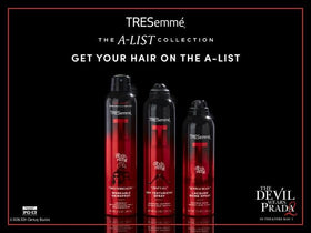TRESemmé dual-sided nozzle detail offering customizable hold and control