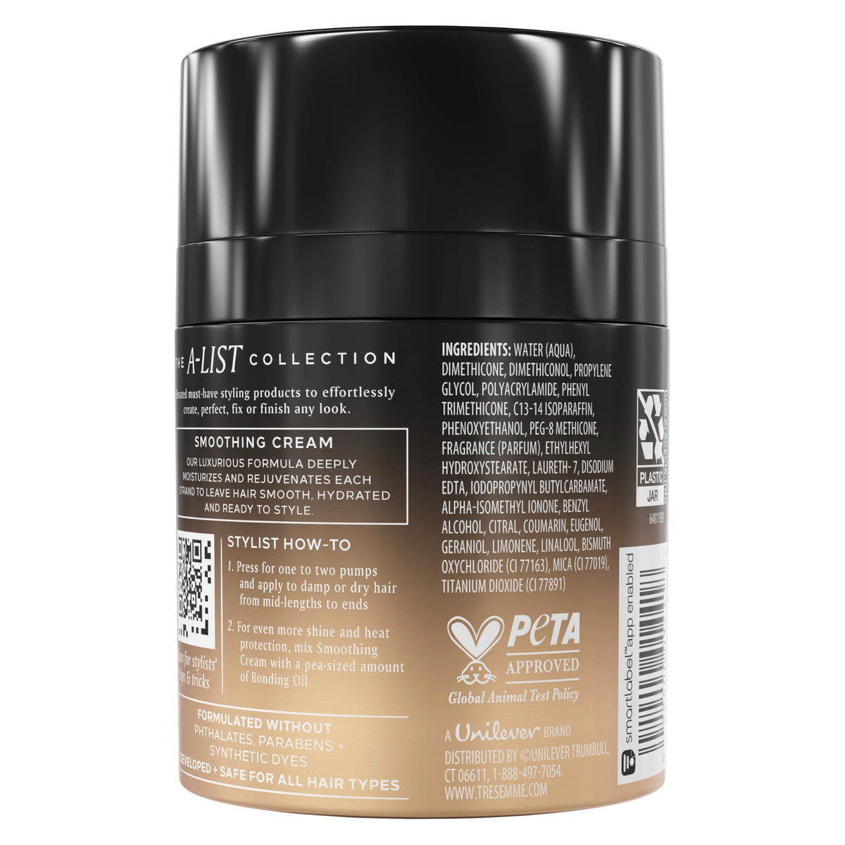 TRESemmé close-up of cream texture highlighting lightweight smoothing and hydration