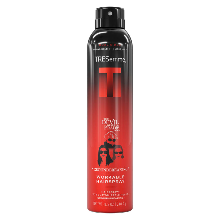 TRESemmé front packaging of A-List Workable Hairspray showing product benefit