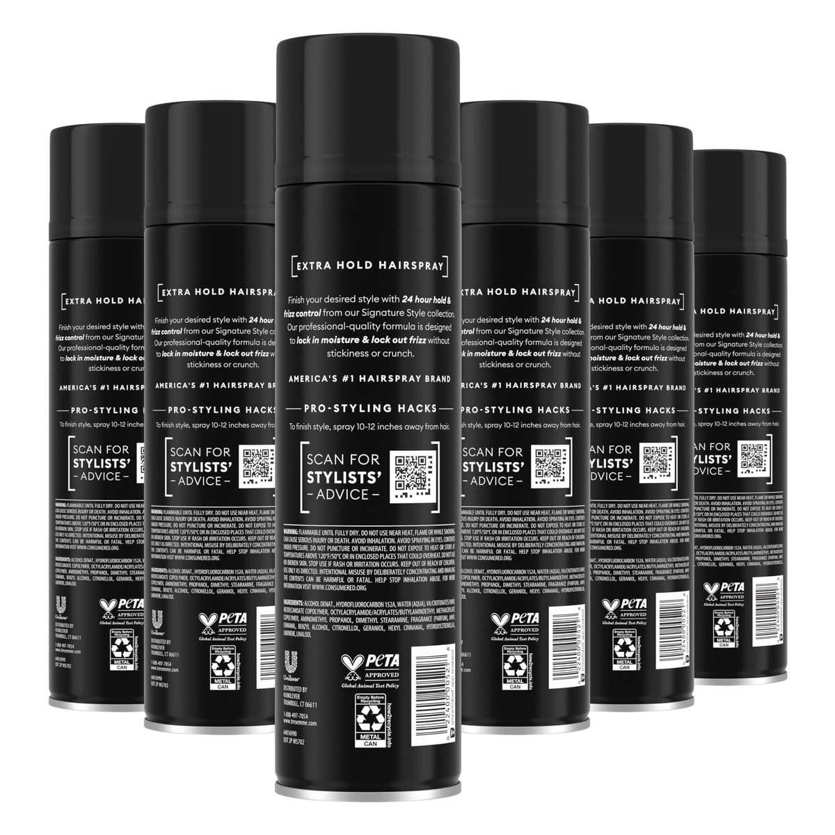 TRESemmé aerosol nozzle close-up for even mist application benefit