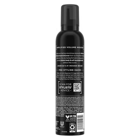 TRESemmé aerosol nozzle detail for controlled mousse dispensing benefit