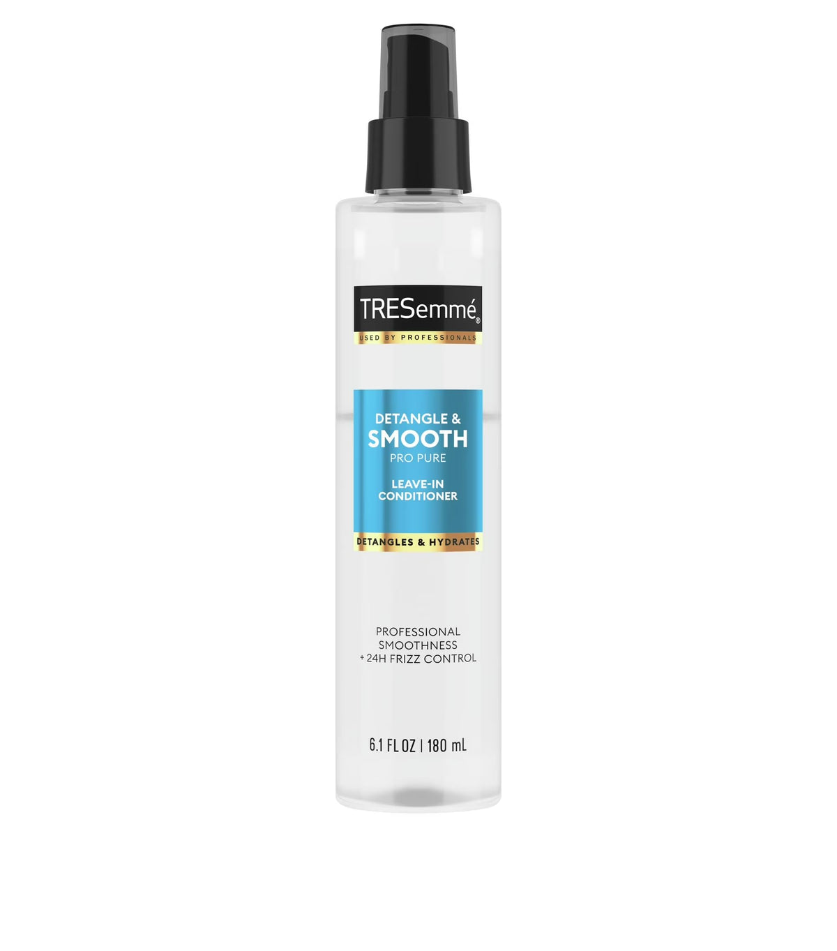 TRESemmé applied to damp hair demonstrating smoother combing benefit
