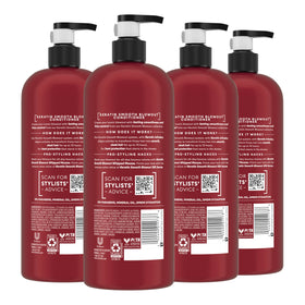 TRESemmé back label highlighting ingredients directions and PETA approval