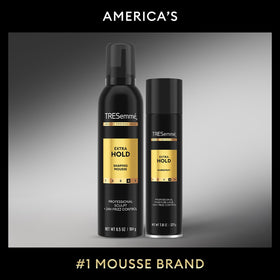 TRESemmé duo on bathroom shelf implying everyday styling convenience