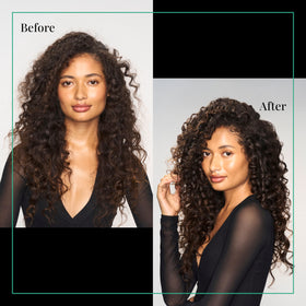 TRESemmé applied to curly hair to enhance bounce and definition