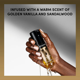 TRESemmé oil applied to damp hair mid-lengths, seals cuticles for protection