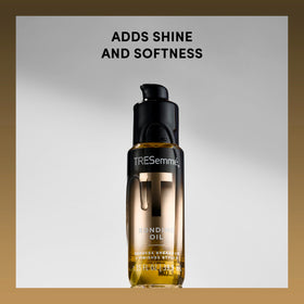 TRESemmé sleek finished hairstyle after oil use, adds high-gloss polish