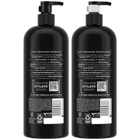 TRESemmé close-up label highlighting anti-breakage formula