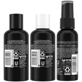 Close-up of TRESemmé bottles and labels highlighting active ingredients benefit