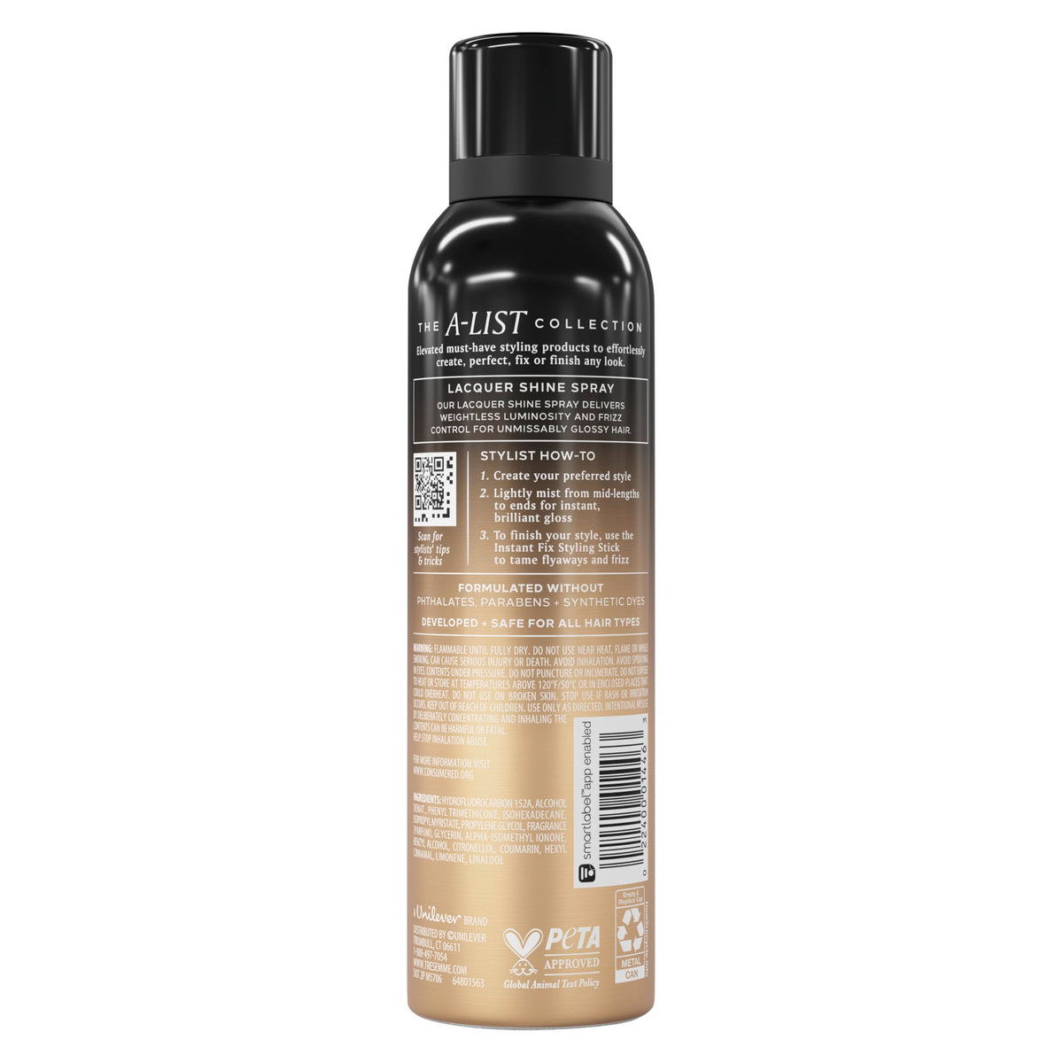 TRESemmé aerosol nozzle close-up demonstrating precise mist control benefit