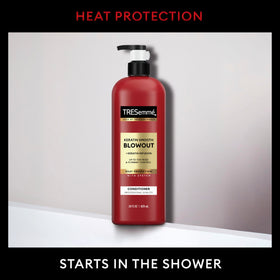 TRESemmé conditioner being dispensed into hand for easy application benefit