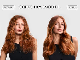 TRESemmé conditioner in hand applied to hair demonstrating smooth application