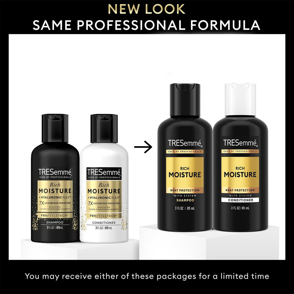 TRESemmé conditioner pump and creamy formula illustrating easy detangling benefit