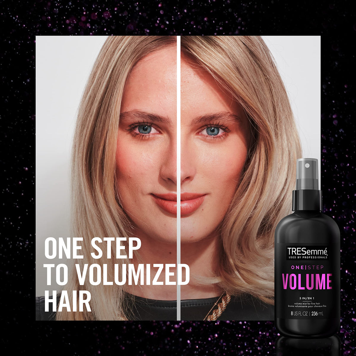 TRESemmé in-use on fine hair during blow-dry for volume