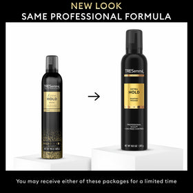 TRESemmé foam texture on hand highlighting lightweight, non-crunchy benefit