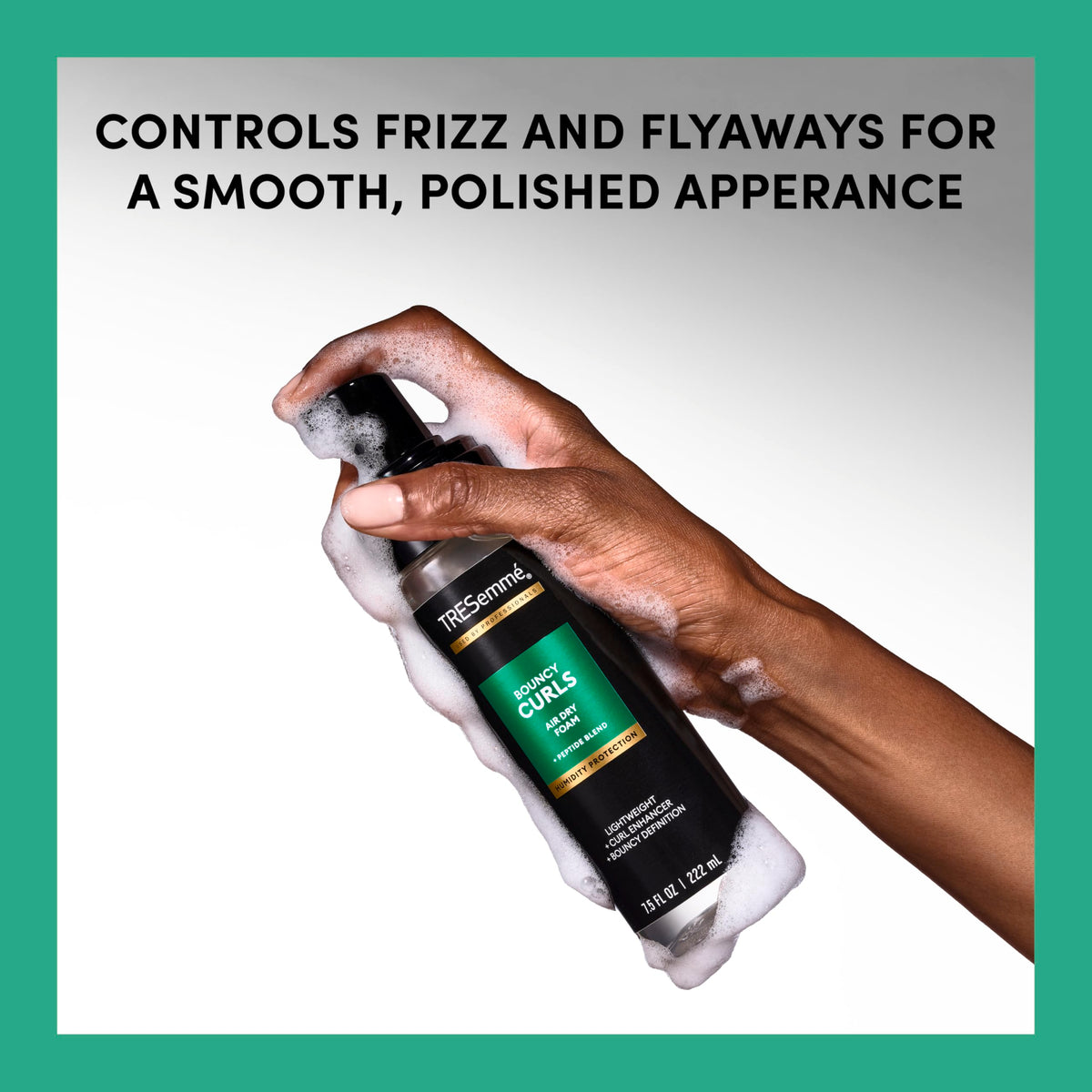 TRESemmé airy foam texture in hand for lightweight feel