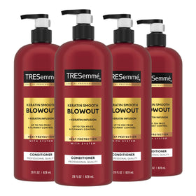 TRESemmé front packaging showing 28 fl oz bottle and four-pack convenience