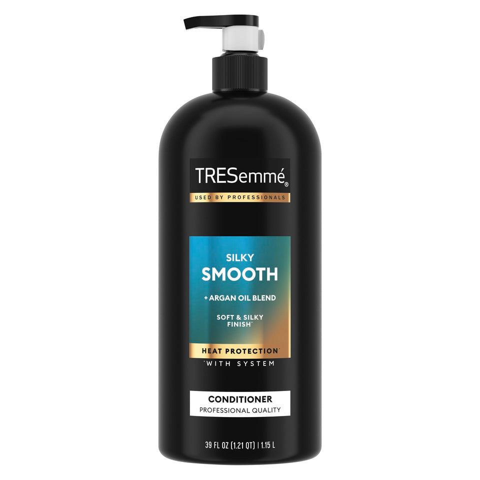 TRESemmé front packaging 39 oz showing product and pump for convenience