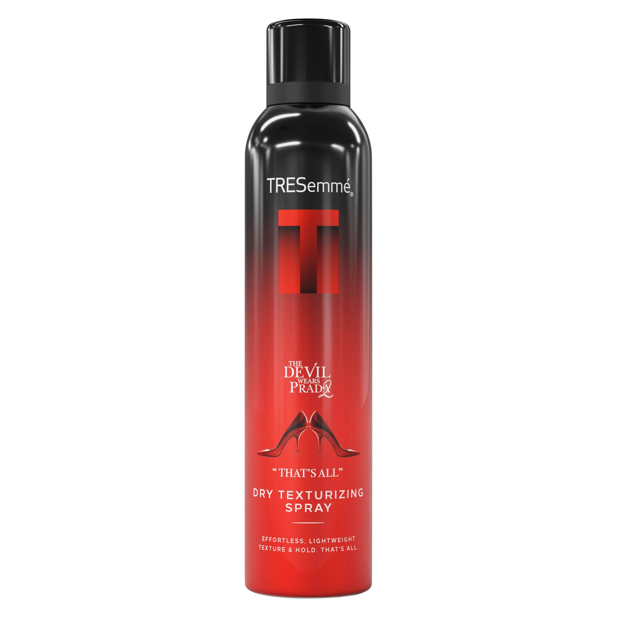 TRESemmé front packaging showing A-List dry texturizing spray benefit of volume