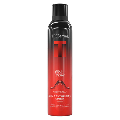 TRESemmé front packaging showing A-List dry texturizing spray benefit of volume
