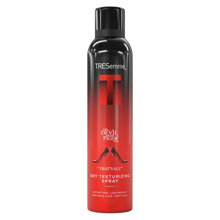TRESemmé front packaging showing A-List dry texturizing spray benefit of volume