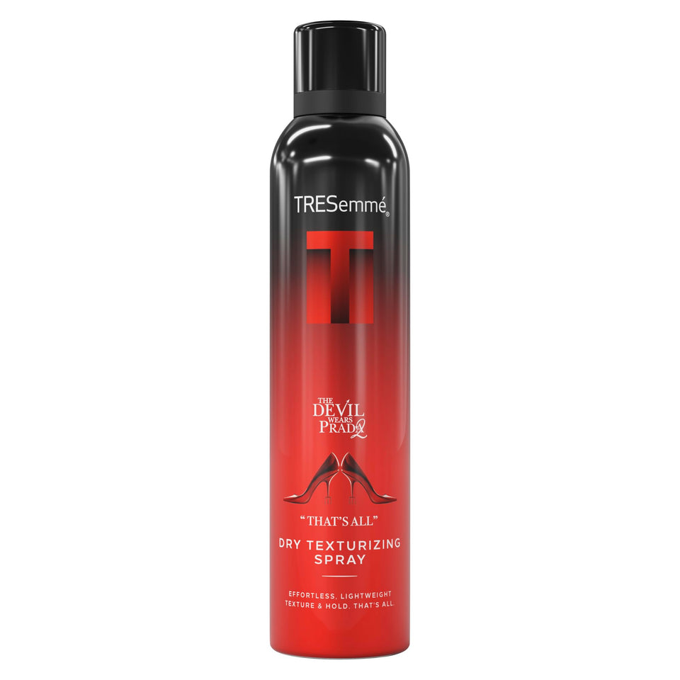 TRESemmé front packaging showing A-List dry texturizing spray benefit of volume