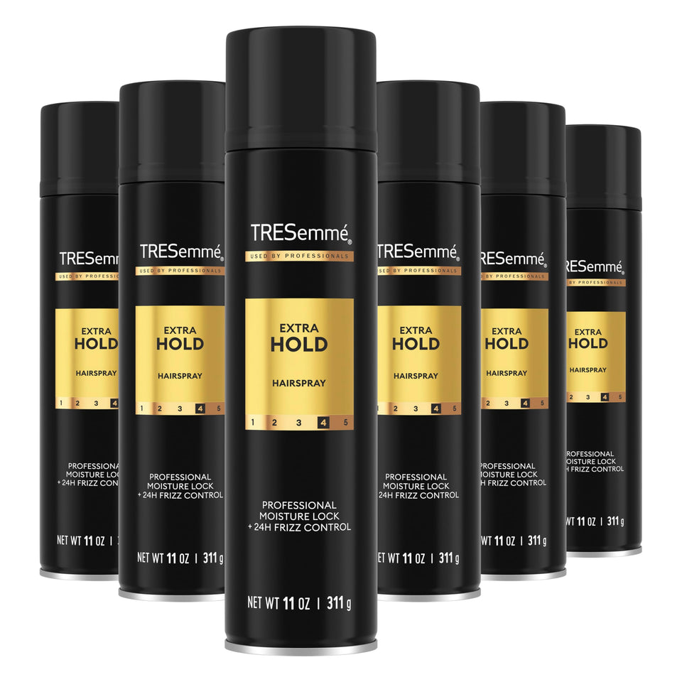 TRESemmé front packaging showing strong hold and salon finish