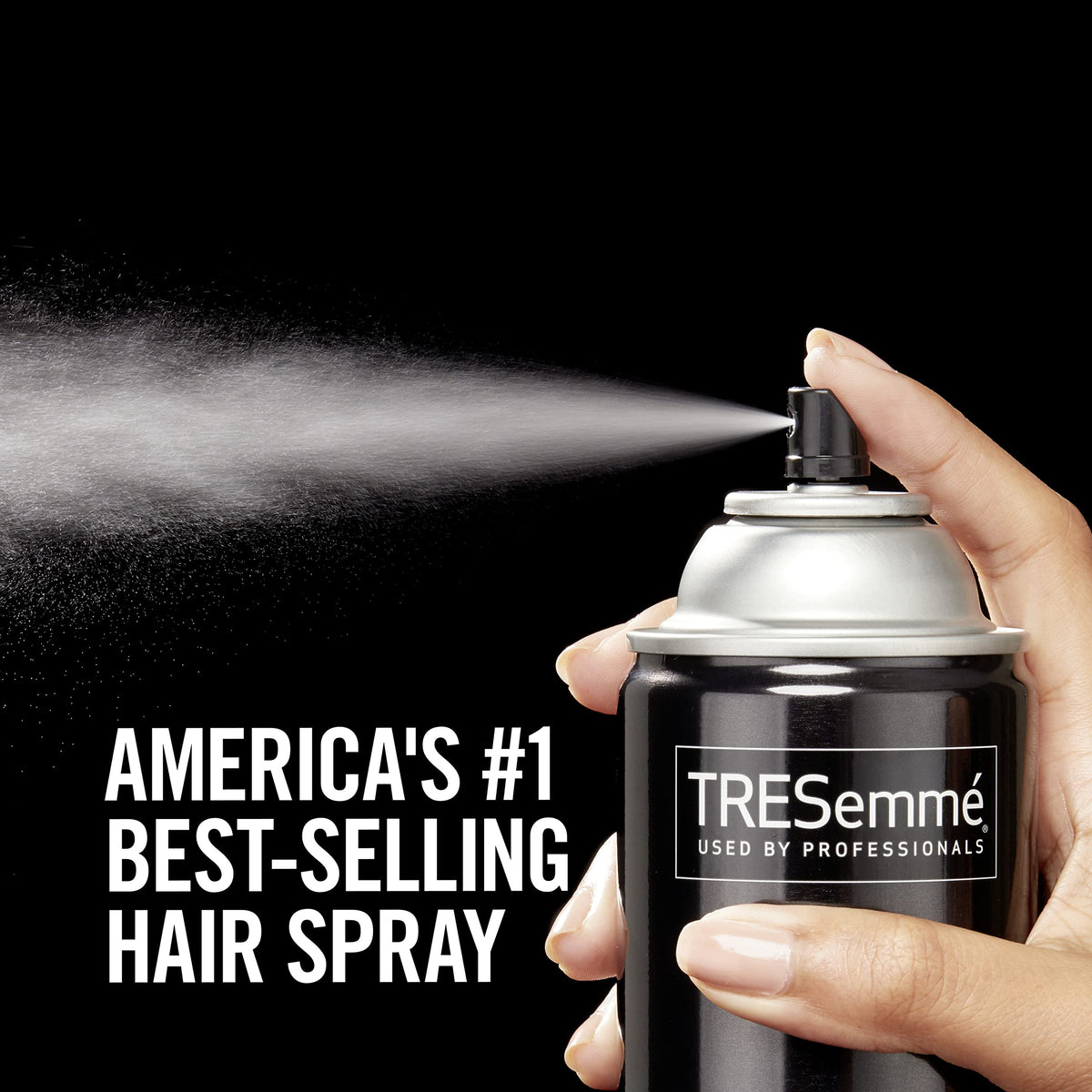 TRESemmé used on an updo showing secure hold and smooth finish