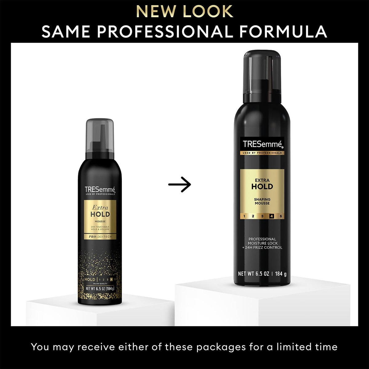 TRESemmé hairspray misting close-up offering long-lasting hold without stiffness