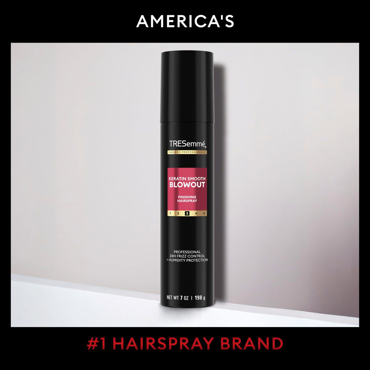 TRESemmé back label with ingredients and usage for confident styling