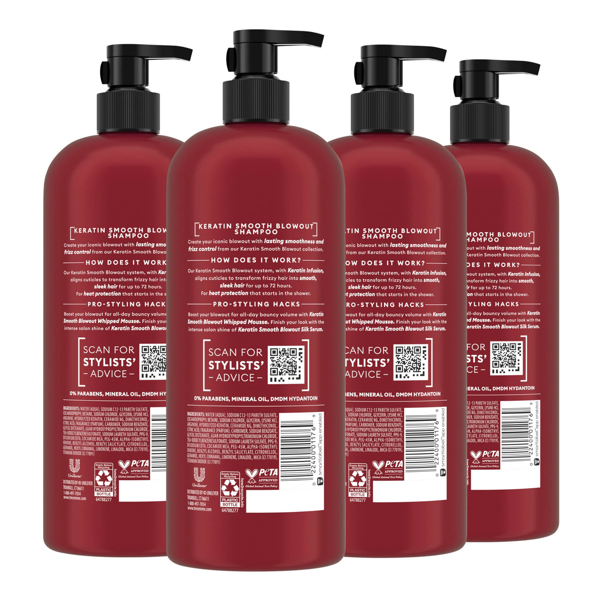 TRESemmé label close-up highlighting keratin and Lamellar-Discipline benefits