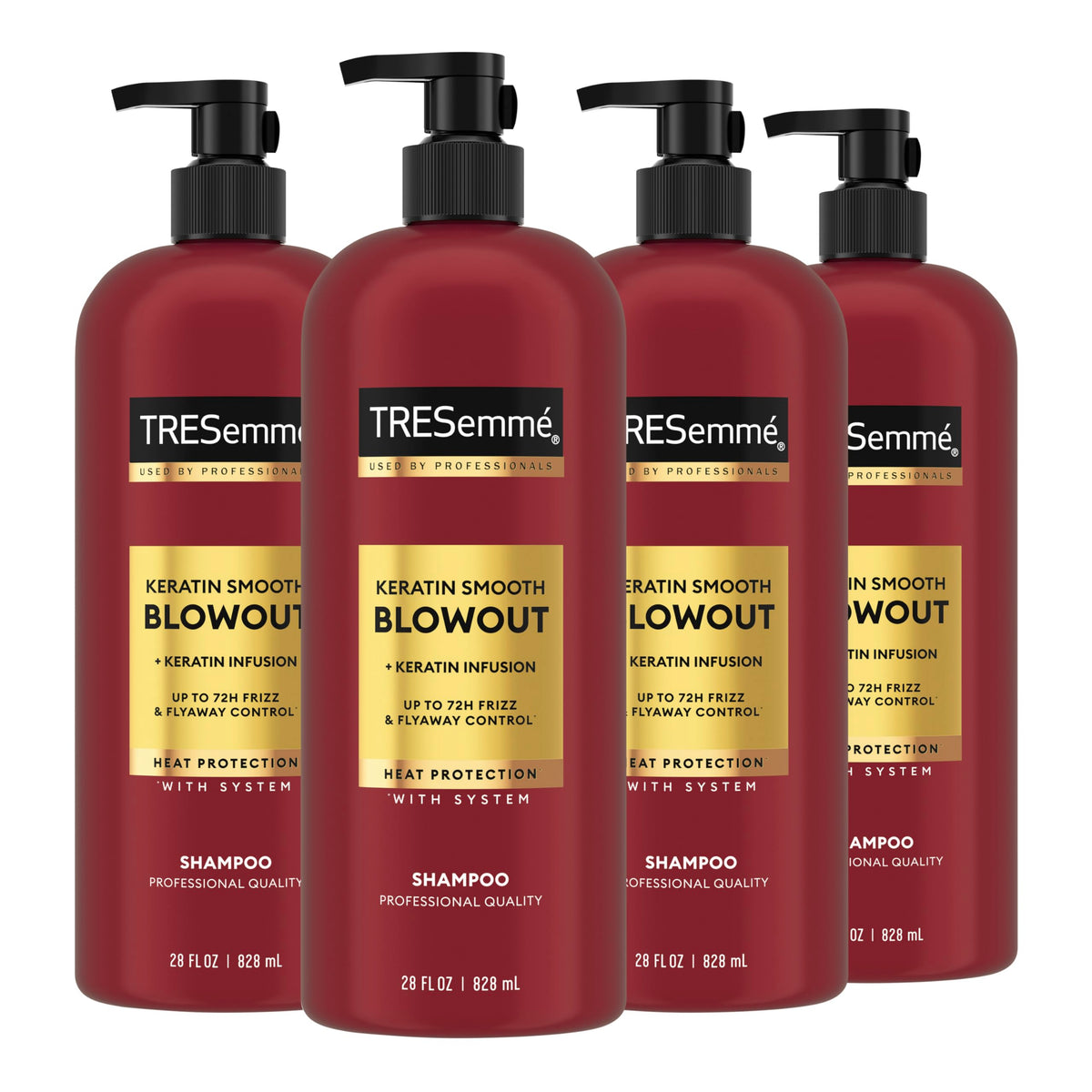 TRESemmé front packaging showing keratin smooth shampoo and benefit