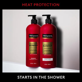 TRESemmé in-shower use with hands applying shampoo for preparation and protection