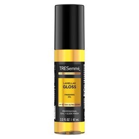 TRESemmé front packaging showing sleek bottle and product benefit of salon shine