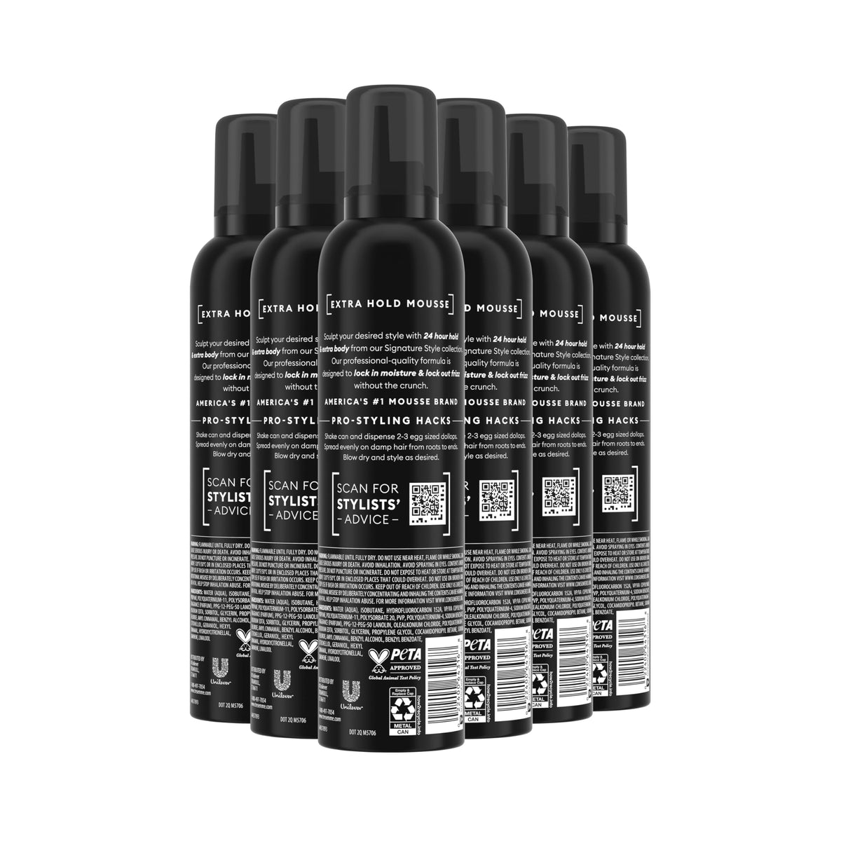 TRESemmé aerosol valve close-up for precise dispensing and control benefit