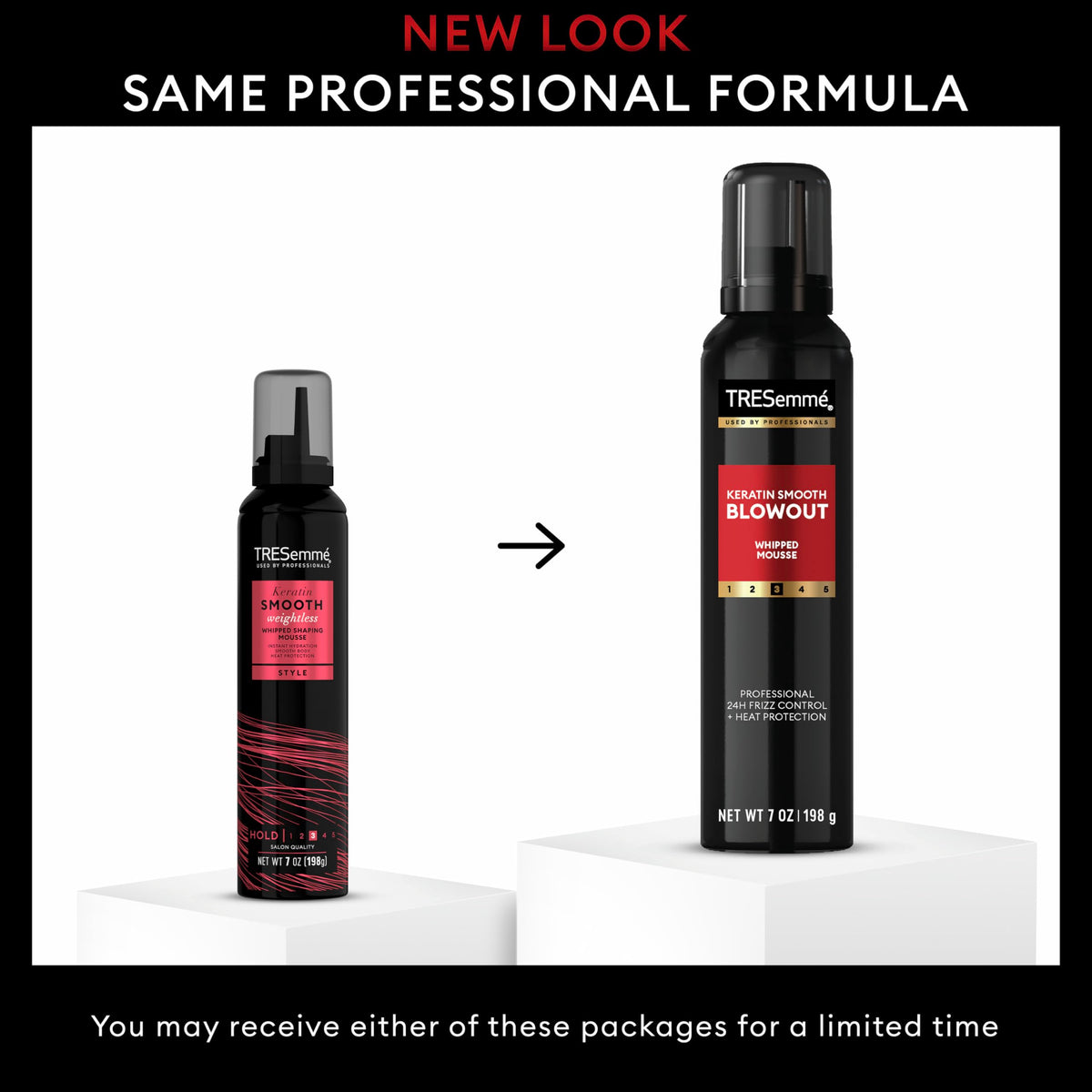 TRESemmé mousse dispensed on hand illustrating easy-to-apply formula